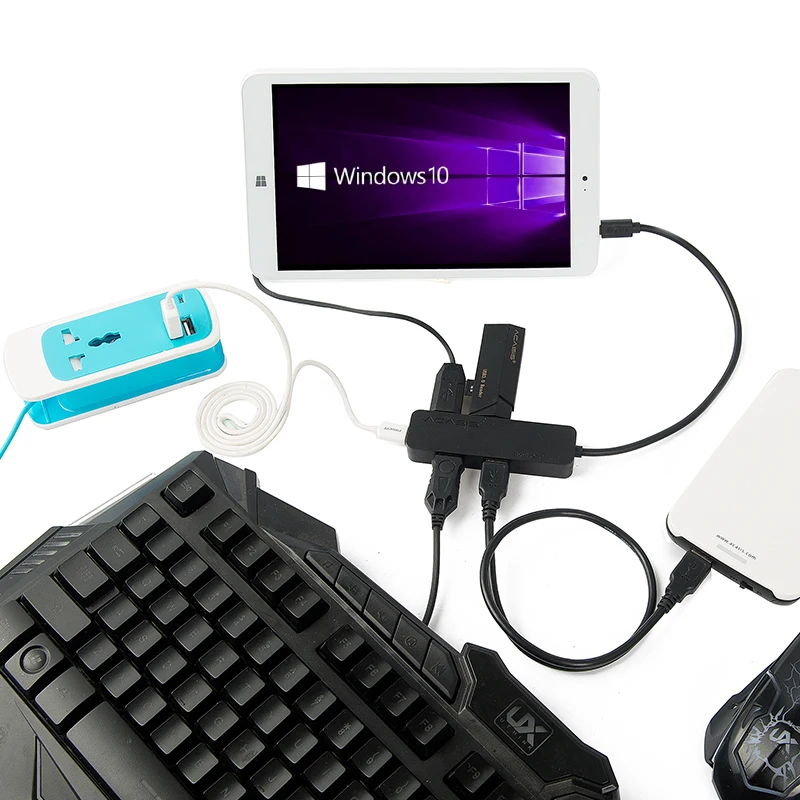 Acasis H032 Планшеты PC 1.5a зарядный кабель OTG Micro USB HUB 4 Порты USB2.0 зарядки Механические