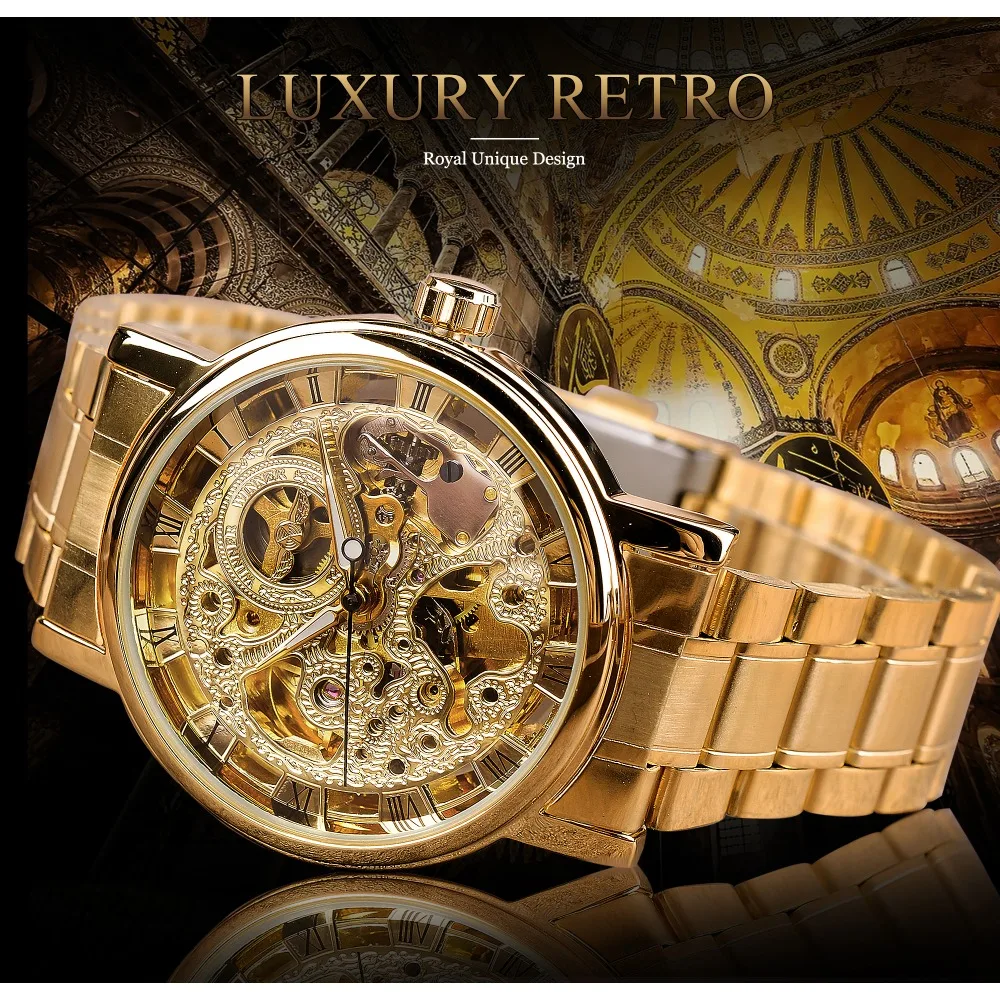 Часы Winner мужские механические из нержавеющей стали|Мужские часы| |