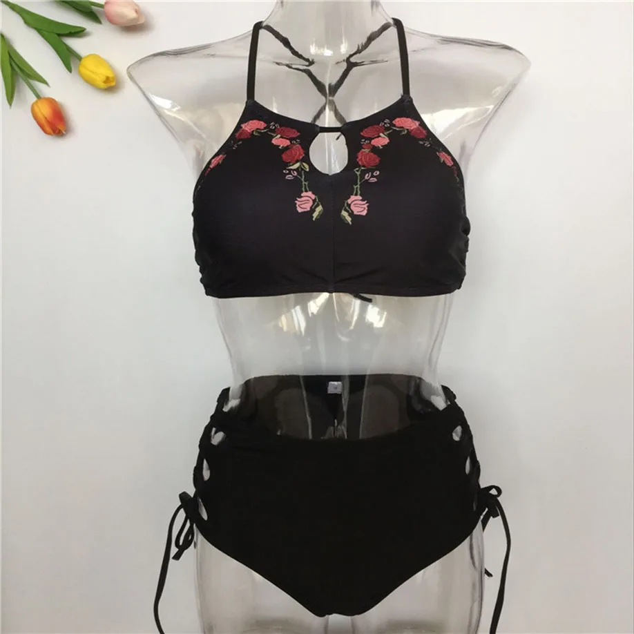 Женский купальник бикини с высокой талией Раздельный принтом пляжная одежда