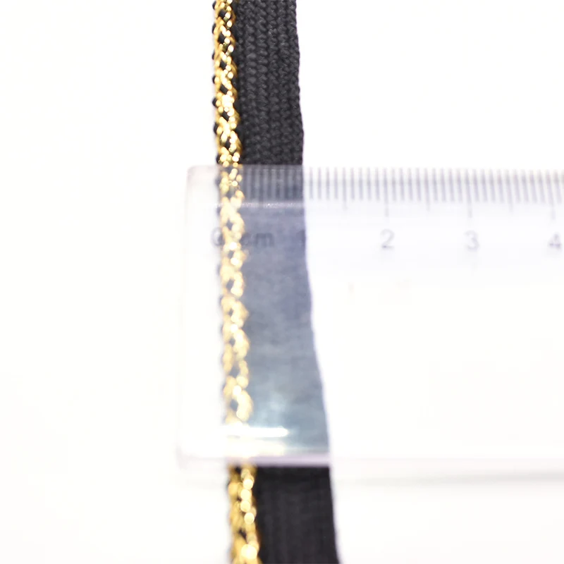 Золотая кружевная лента с блестками 5 м 10 мм отделка из полиэстера ткань