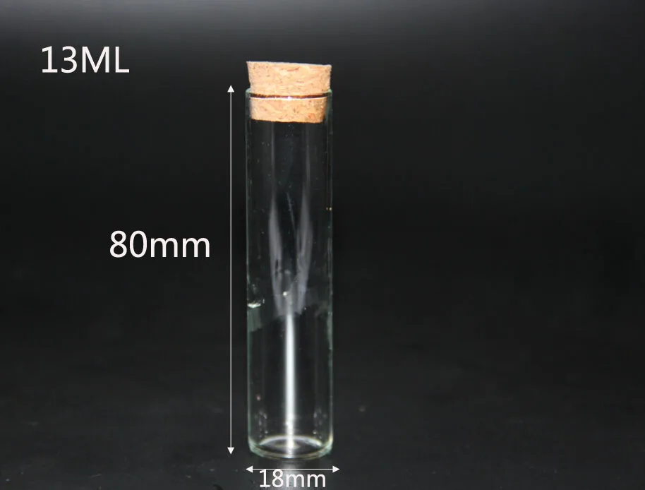 20 шт./лот 18*80 мм 13 мл мини трубка стеклянные бутылочки пробирки с пробкой пустые
