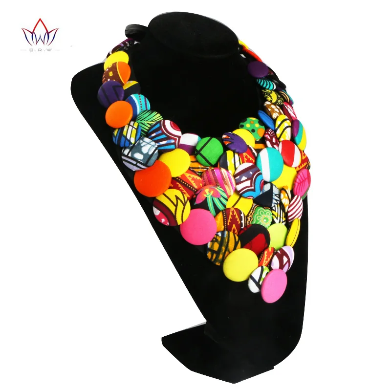 Красочное ожерелье с африканскими пуговицами африканские аксессуары для женщин