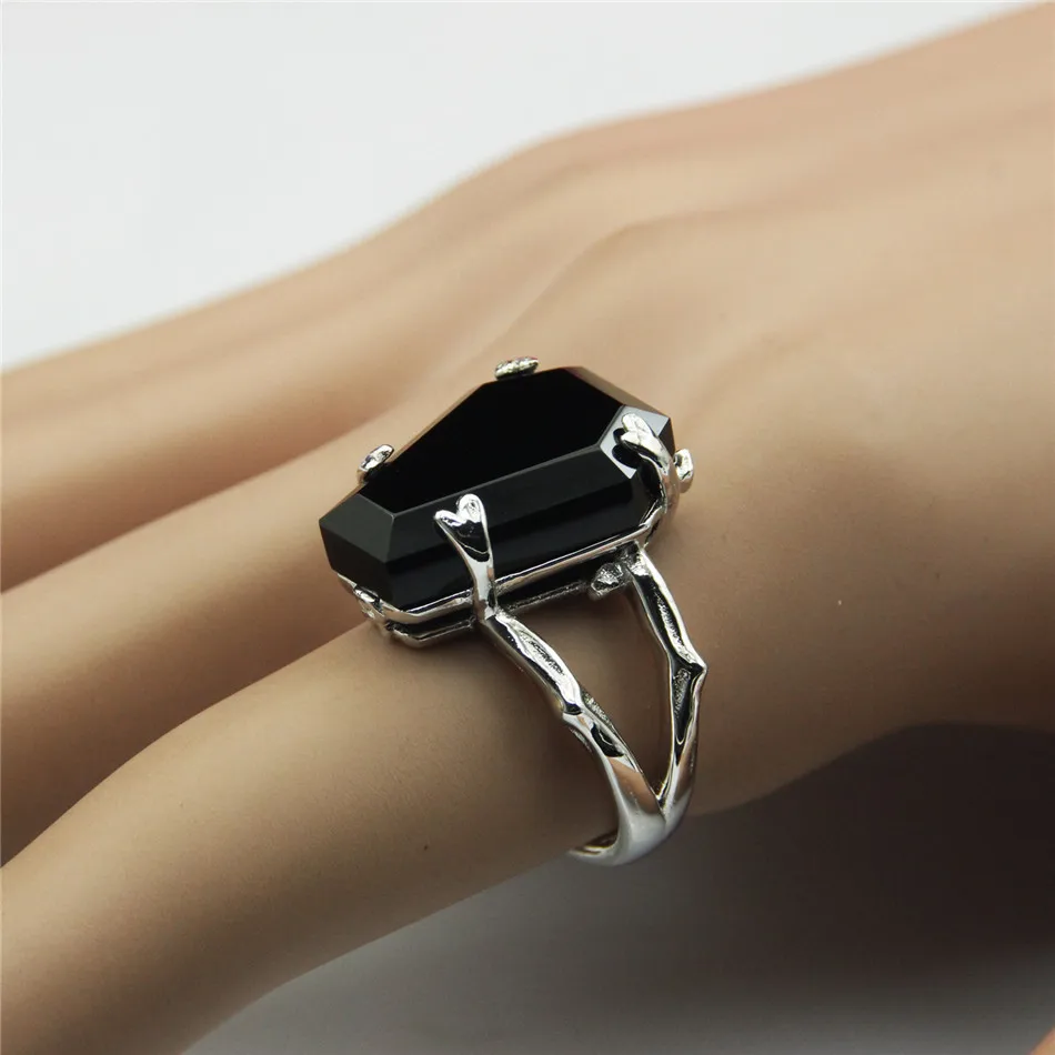 LASAMERO форма гроба натурального оникса Черный агат камень 925 Череп из