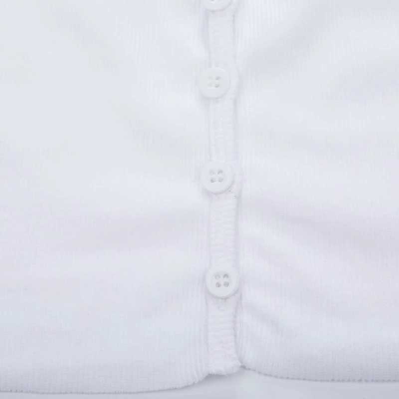 Женские винтажные кроп Блузки повседневные рубашки на пуговицах с v образным