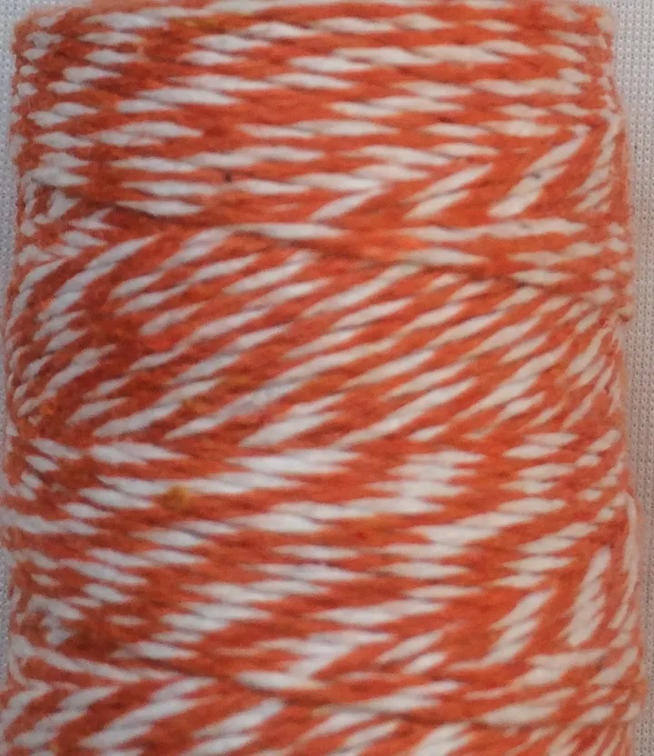 1 шт двойной цветной хлопковый шпагат тонкий 4ply шпагат(110 ярдов/катушка) поделки из шпагата 22 вида цвета оптом по EMS - Цвет: orange white