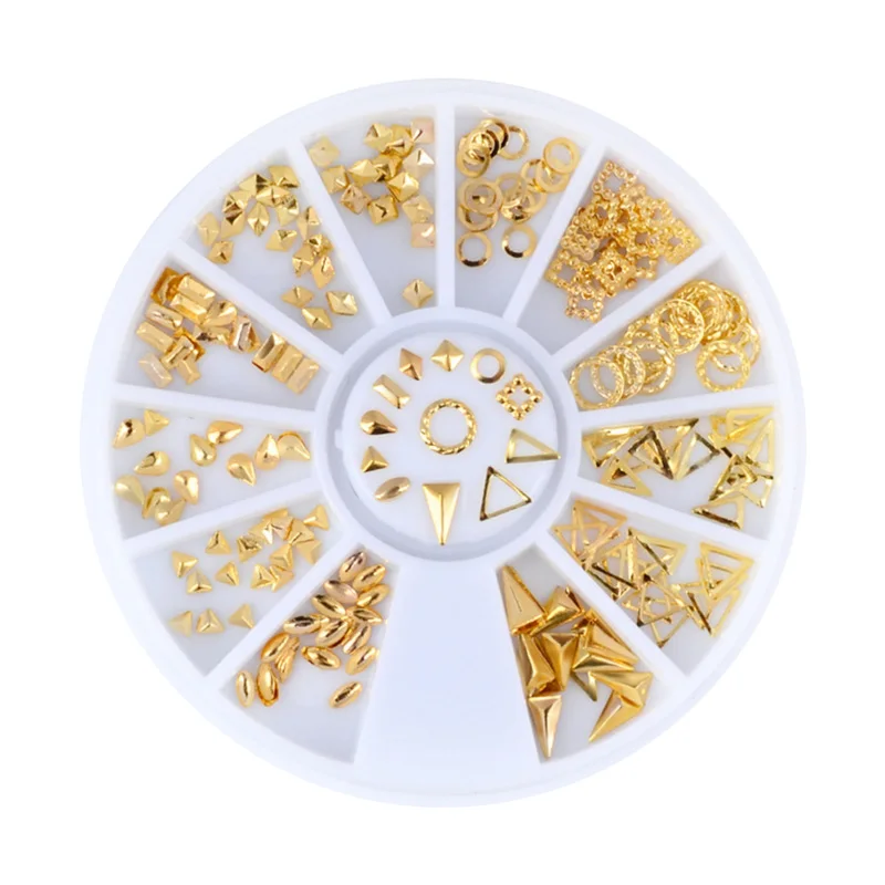 1 коробка золотистые серебристые металлические полые рандомные украшения