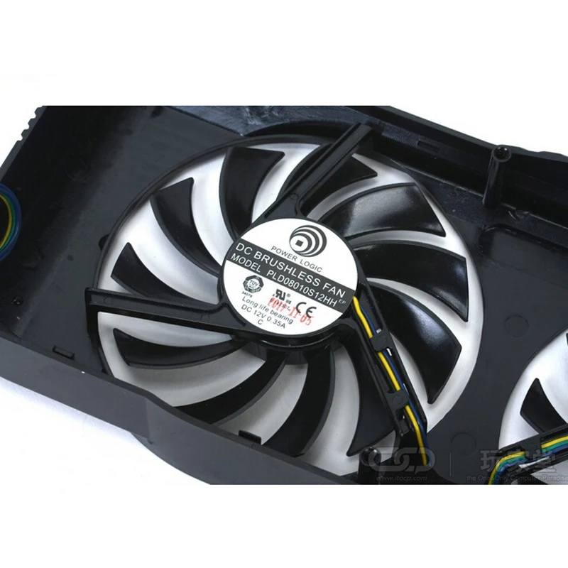

PLD08010S12HH DC 12V 0.35A 4pin Dual 75MM Fan Cooler For Graphics Cards MSI N460GTX N560GTX V5 Cooling Fan With frame