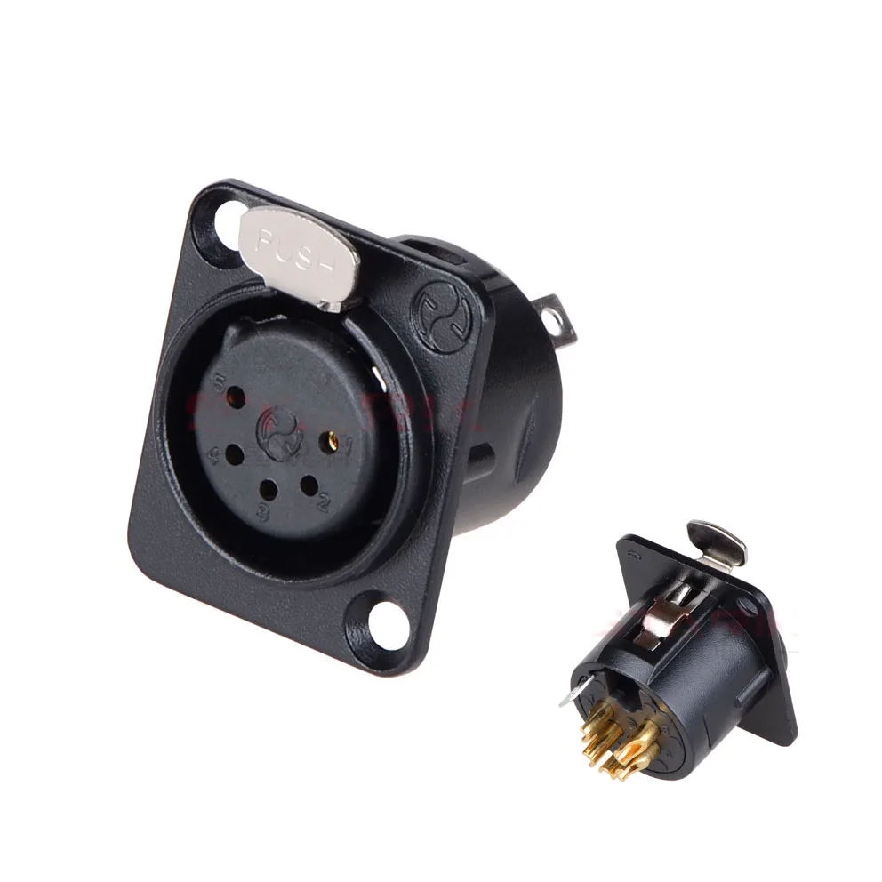 10 шт./лот произведено Neutrik China factory YS1455BG 5PIN Cannon Female XLR Socket монтажная розетка|china