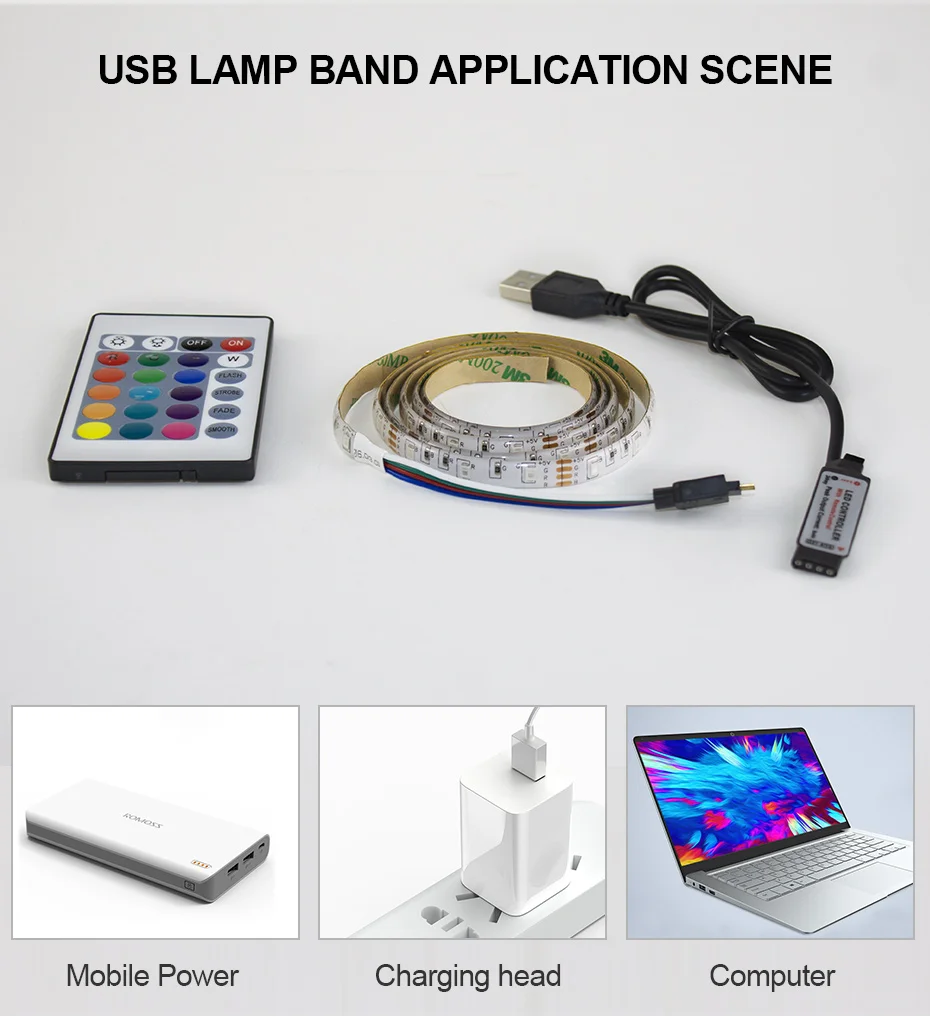 Светодиодная лента USB RGB белый теплый белый 5 в 60 светодиодный s/m гибкая светодиодная лента e 50 см 1 м 2 м 3 м 4 м 5 м настольная декоративная лента ТВ фоновое освещение