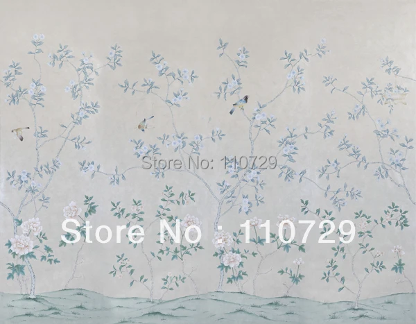 Домашний декор настенный материал ручная роспись шелковые обои картина с