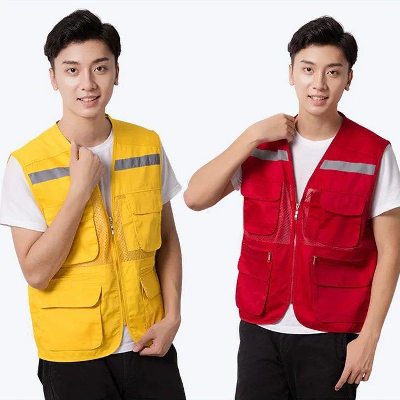 Светоотражающий Предупреждение безопасности Рабочая одежда Жилет для дневной и