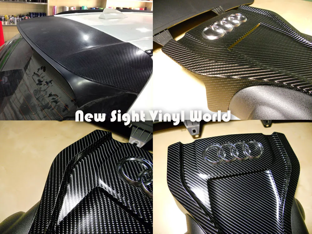 Лучшая черная 4D виниловая пленка из углеродного волокна наклейка для автомобиля
