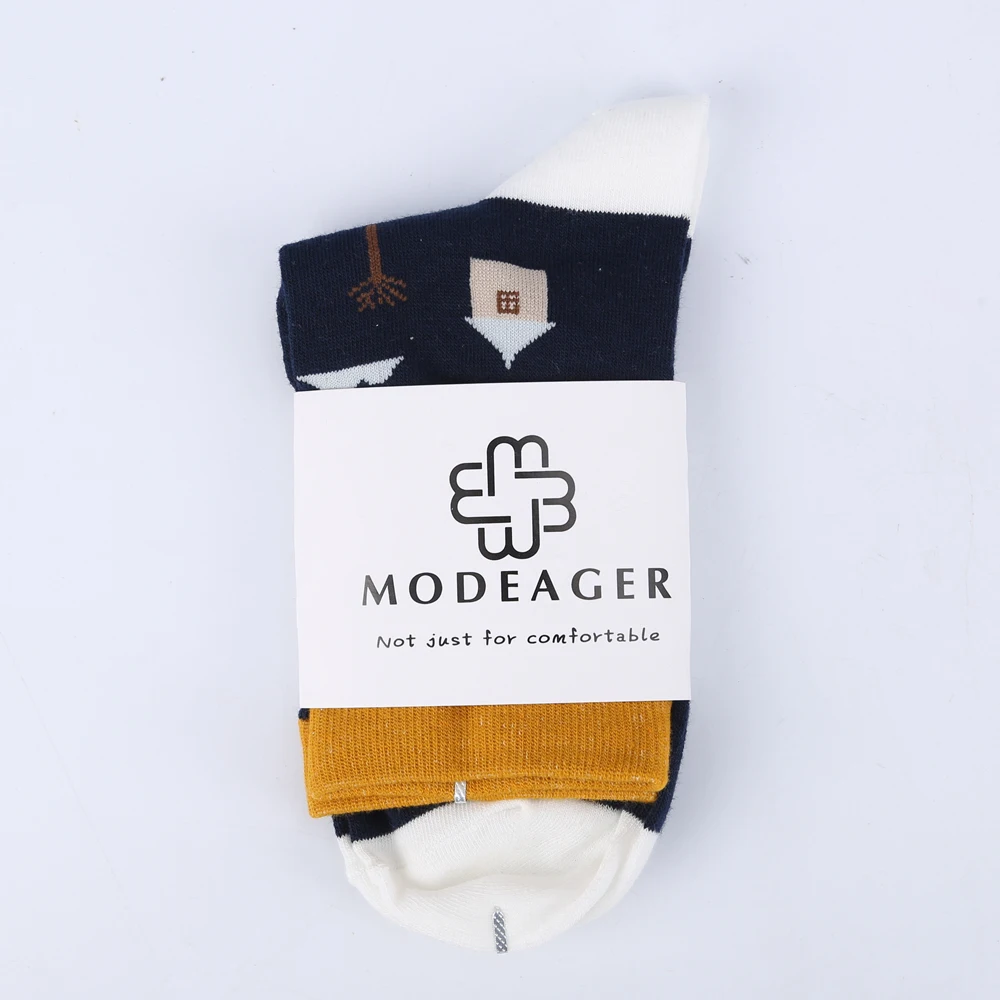 Modeager, 75% хлопок, японский рисунок, Русалочка, инопланетянин, космическая планета, забавные женские носки, новинка, крутые носки, подарок на Рождество для девочек