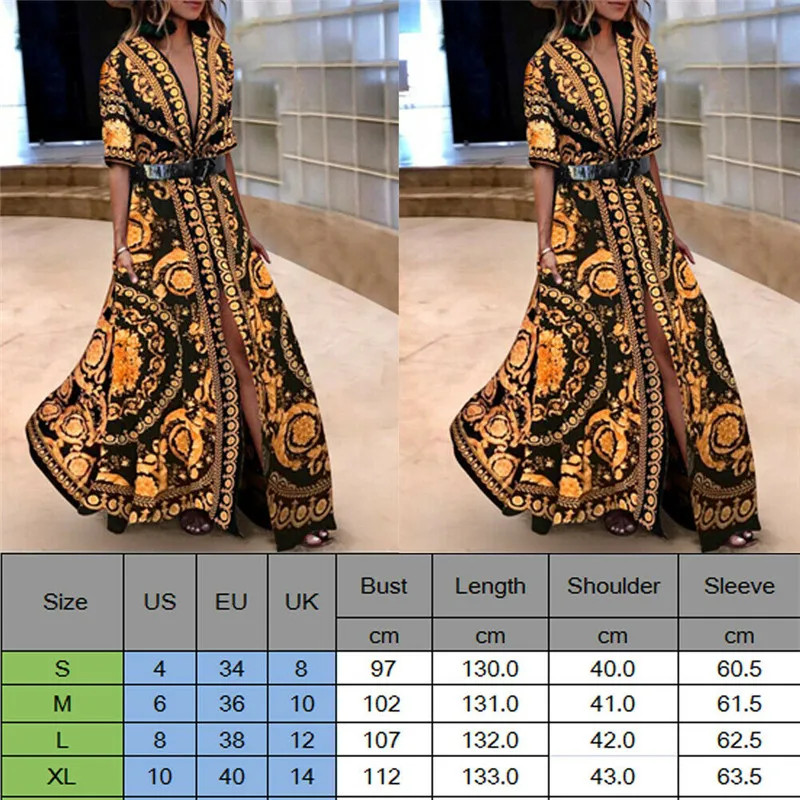 Женское Праздничное Платье макси с рукавом до локтя летнее пляжное платье