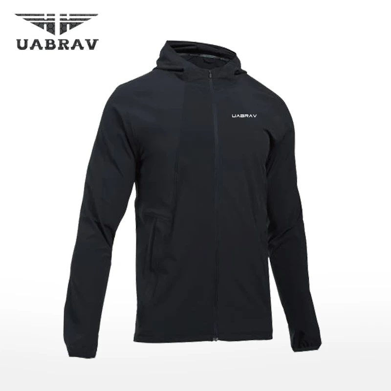 Черные куртки для бега uabrv спортивная одежда с длинным рукавом Черная Спортивная