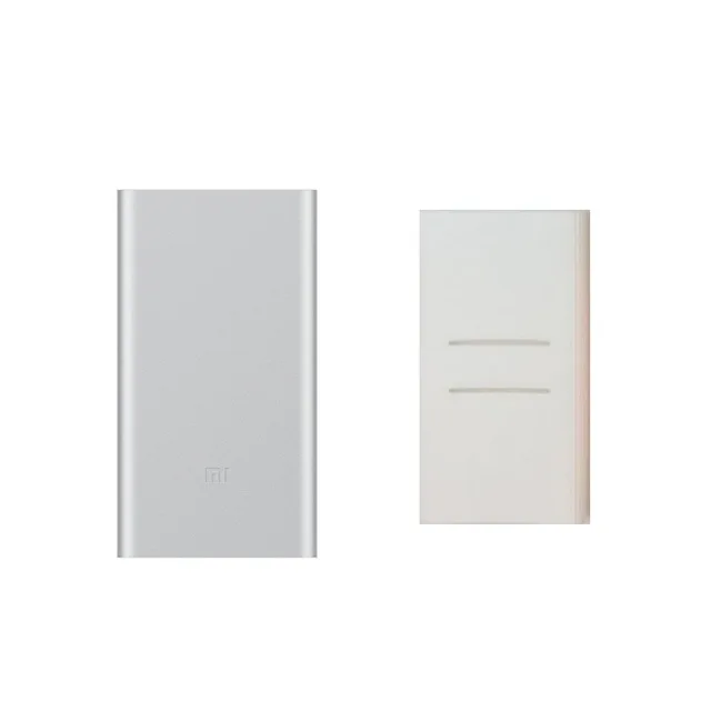 Silver add WhiteCase Xiao mi power Bank 2, 10000 мА/ч, быстрая зарядка, внешний аккумулятор с двумя USB, портативный Alu mi nium, быстрая зарядка mi power, внешний аккумулятор - Цвет: Silver add WhiteCase