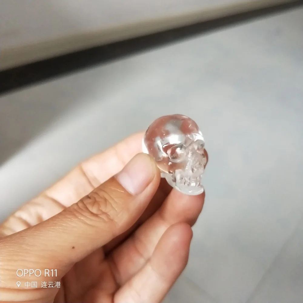 7 шт. 1 дюйм натуральный белый кристалл череп кристально чистый точная ручная