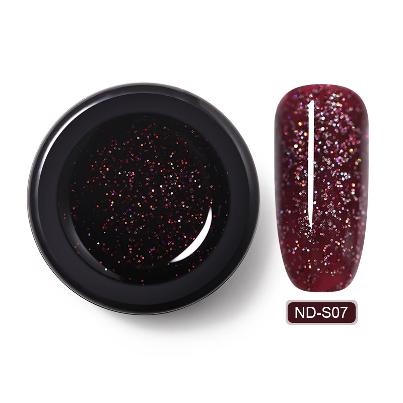 ND-S07 NICOLE DIARY 5 мл Блестящий Гель-лак для Ногтей Сияющий долговечный впитывающий УФ-гель с УФ-лампой красного цвета лак для дизайна ногтей - Цвет: ND-S07