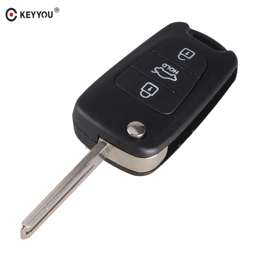 KEYYOU для hyundai 3 кнопки откидной складной пульт дистанционного ключа автомобиля чехол с кнопкой удержания