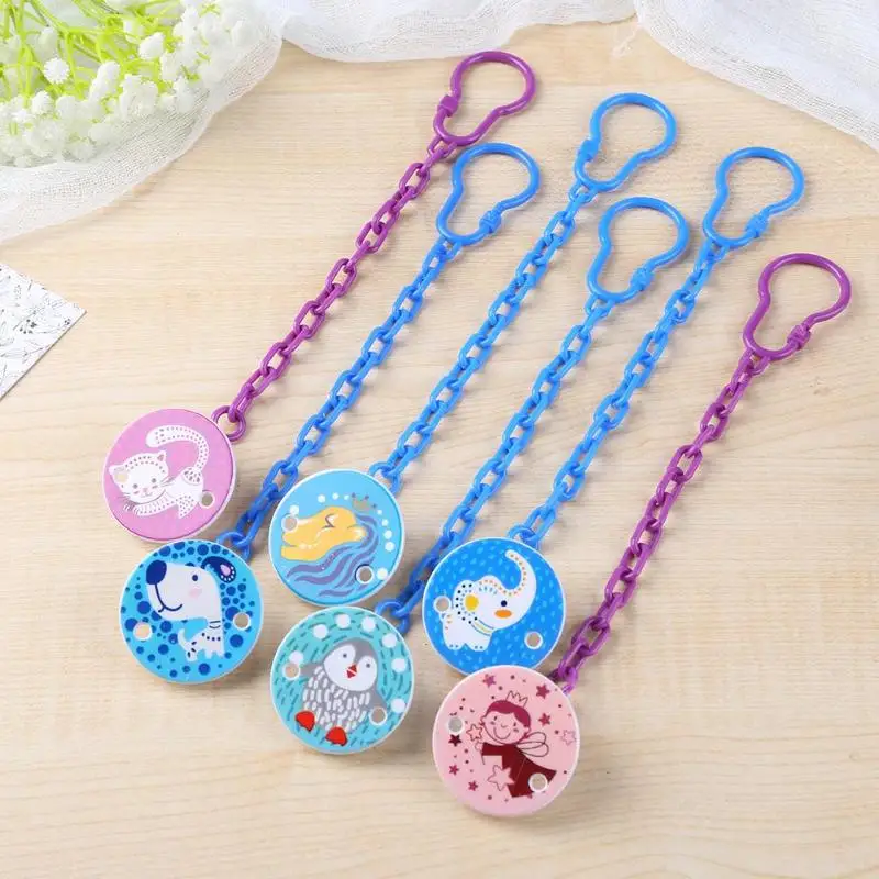 

Baby Pacifier Chain Soothers Clip Holder Cartoon Animal Feeding Product Safe Soother Teether Clips Anti-lost Infant Pacifiers