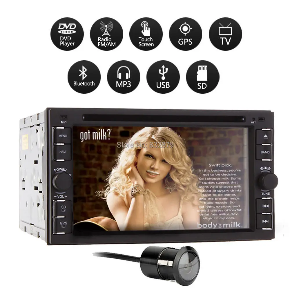 Бесплатная Камера Автомобиля DVD GPS Навигация Два 2DIN Автомобилей Стерео Радио