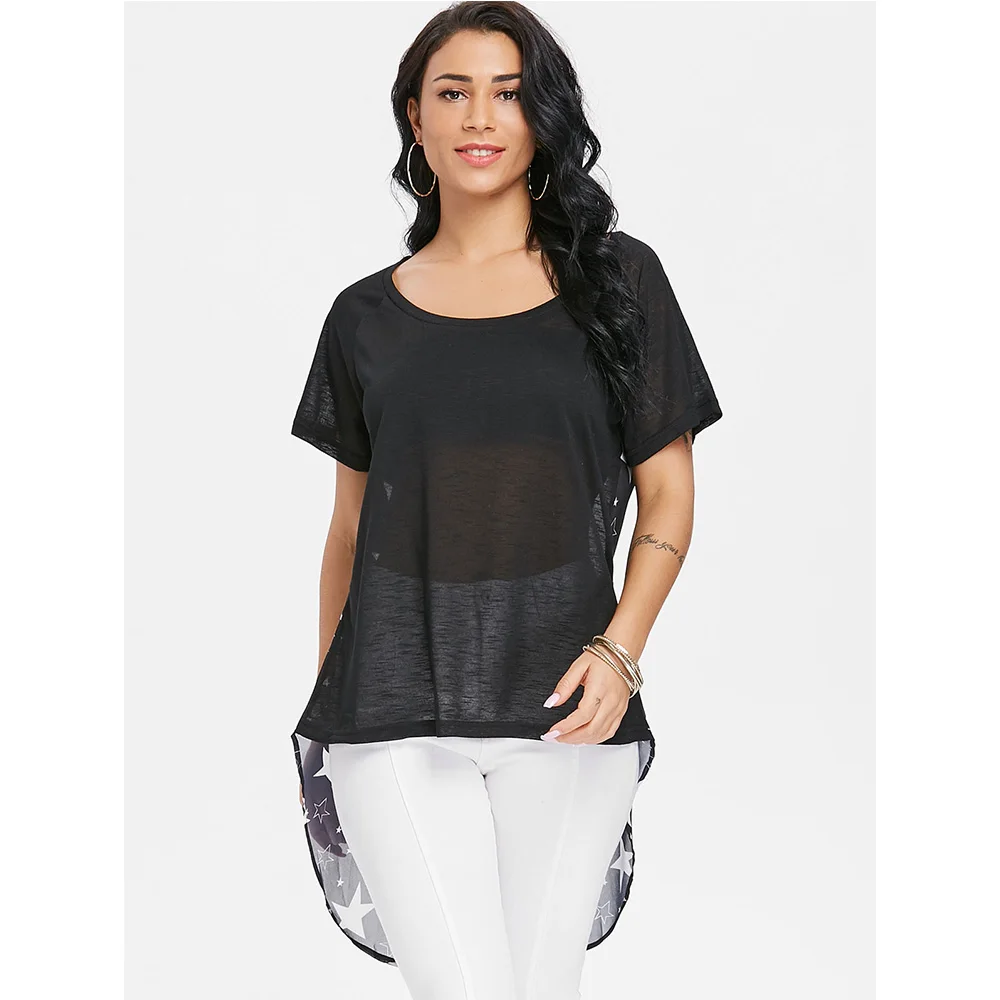 Блузка VESTLINDA женская летняя повседневная с принтом в виде звезд|Блузки| |