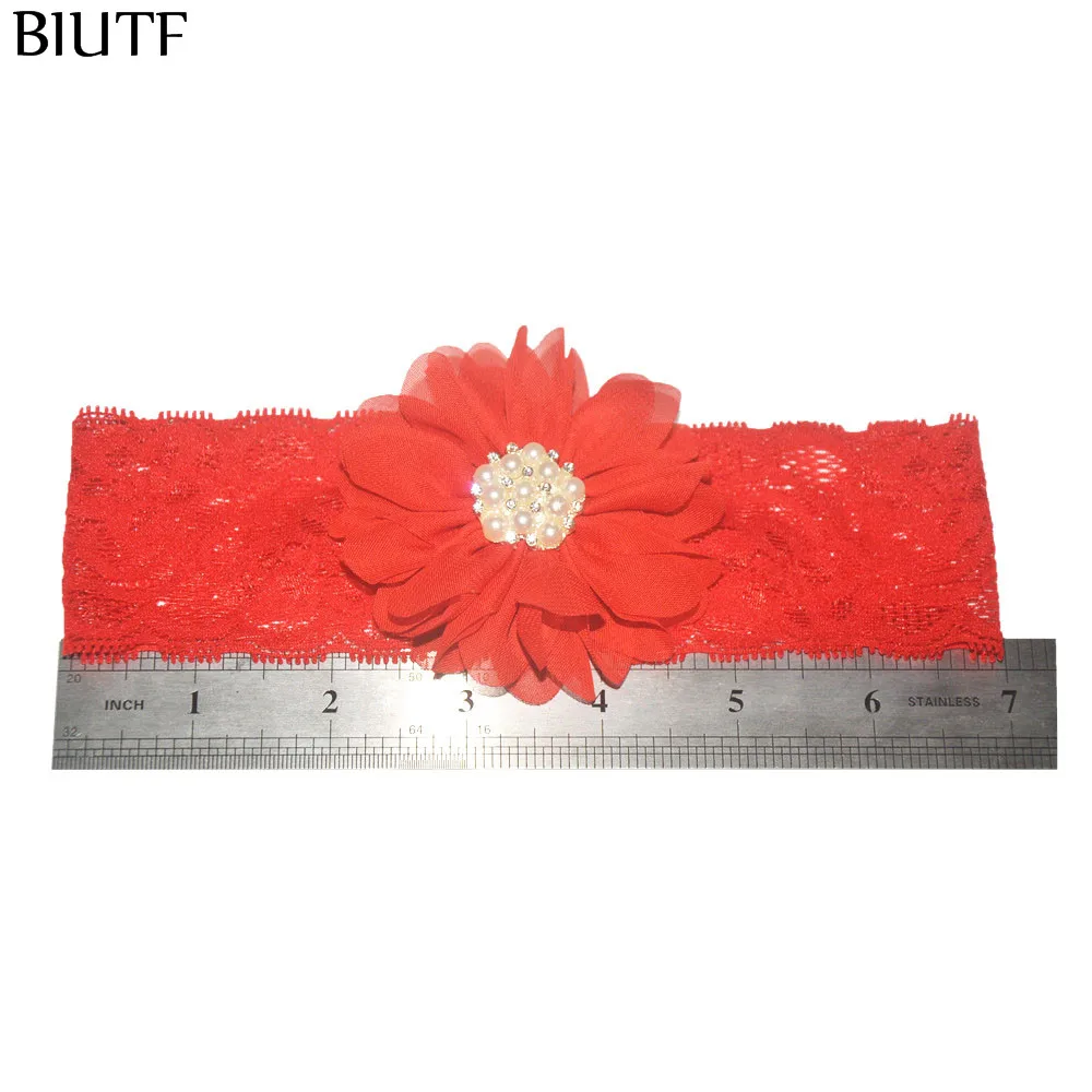 2 шт./лот эластичная Кружевная повязка на голову с пуговицами из горного хрусталя