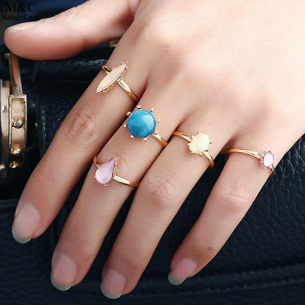 Fashion Women New Casual Geometry Shape Jewelry Charm Wedding Ring | Украшения и аксессуары