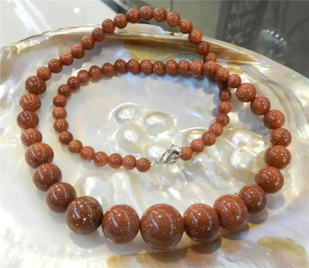 Ожерелье с круглыми бусинами 6-14 мм Galaxy Staras Gold Sand Sun Gems 18 дюймов 5 27 | Украшения и