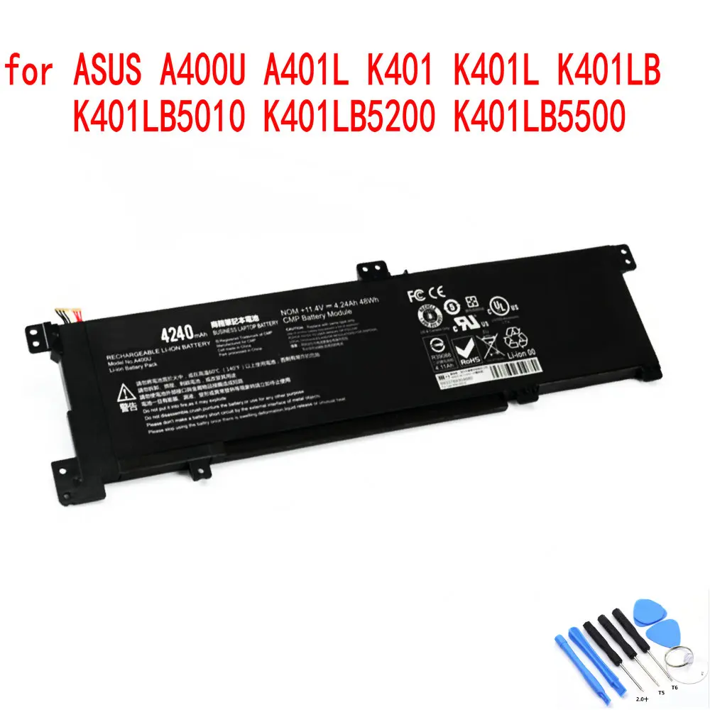 100% Новый оригинальный аккумулятор 48WH B31N1424 для Asus A400U A401L K401 K401L K401LB K401LB5010 K401LB5200