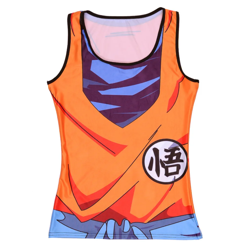 Модная Летняя женская блузка без рукавов с круглым вырезом, Saiyan Goku Dragon Ball, Наруто, 3D принт, жилет, майка, женская футболка