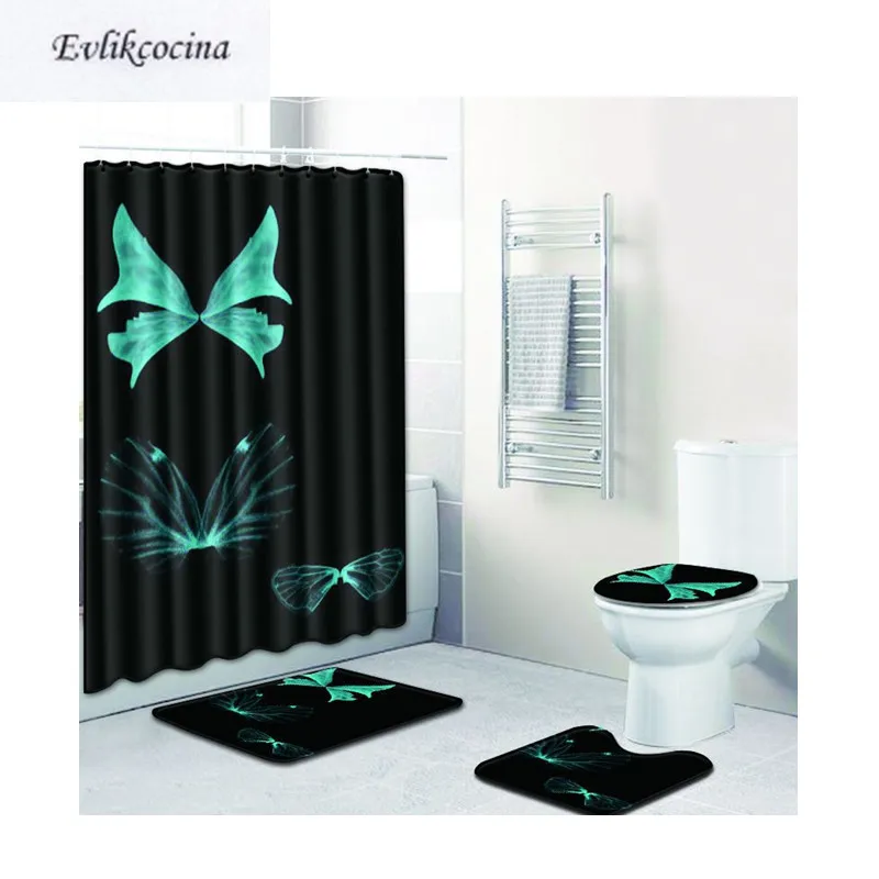 Бесплатная доставка 4 шт. зеленый бант бабочка Баньо пашпас коврик для ванной