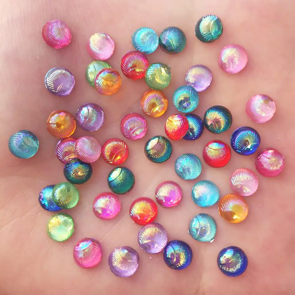 300 шт. микс AB Смола блестящая 6 мм Мини Оболочка Круглый драгоценный камень