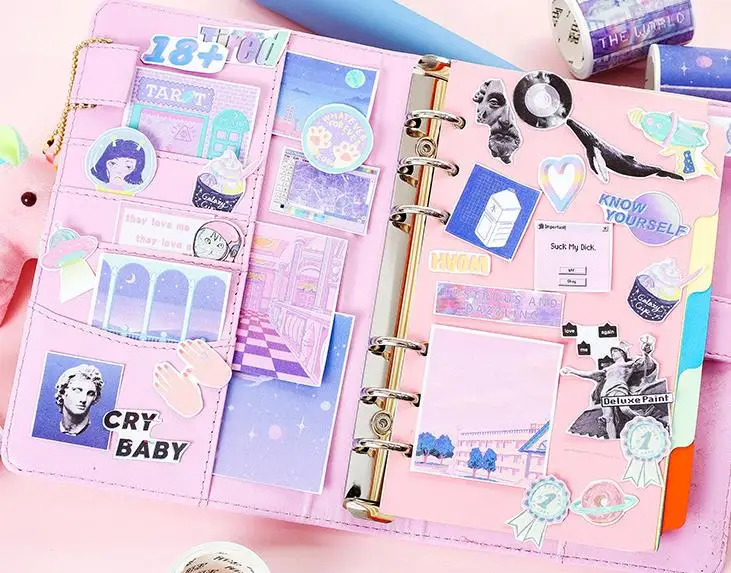 1 шт. Kawaii васи лента для рукоделие Подарочная упаковка Скрапбукинг Ремесло липкая клейкая бумага маскирующая лента с Vaporwave узорами