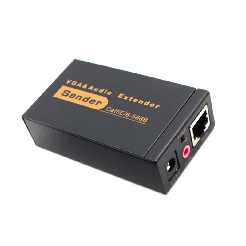 100M VGA Video Audio Extender Over Single RJ45 CAT5e/6 1080P Extension adpater Lightning protection | Компьютеры и офис