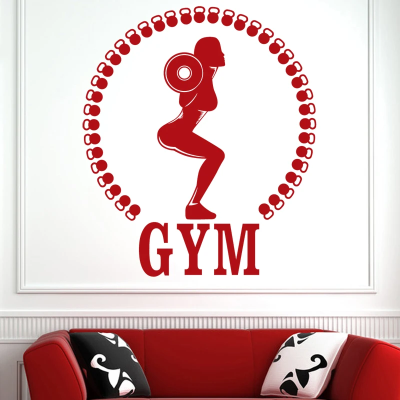 Фитнес наклейка штанга гимнастического зала Стикеры Бодибилдинг Плакаты