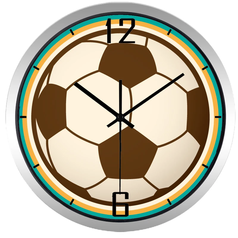 Новые брендовые настенные часы многоцветные для кровати футбольной комнаты