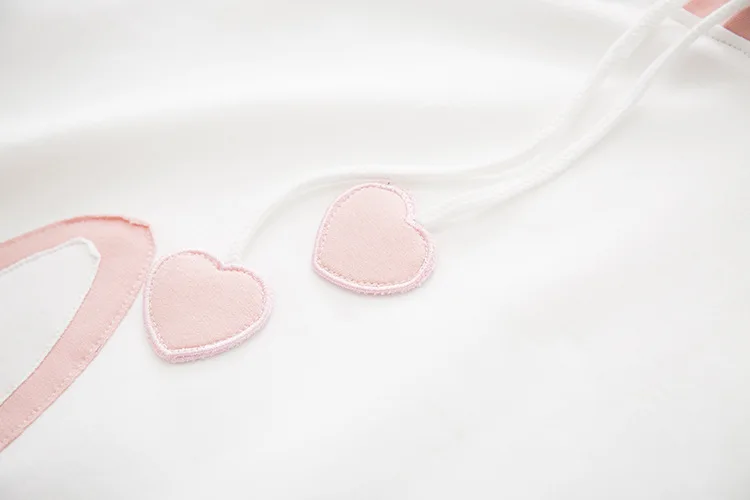 Милый кролик женские белые толстовки kawaii заячьи уши милые графические кофты японский Harajuku милые девушки розовый синий пуловер