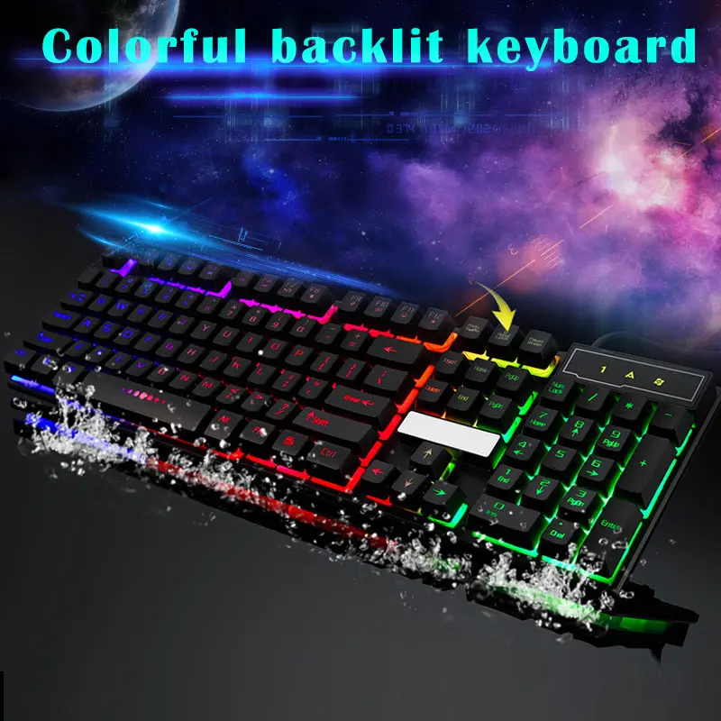 Игровая клавиатура с 104 клавишами механическая проводная USB RGB светодиодный
