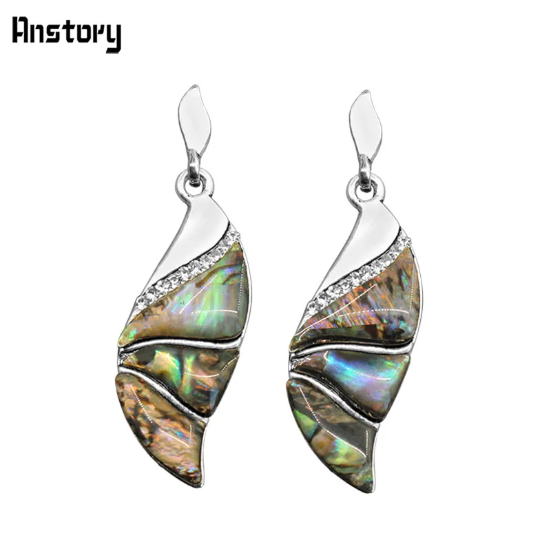 Изогнутые хвост Shell бисера серьги стержня для Для женщин Античная Щепка