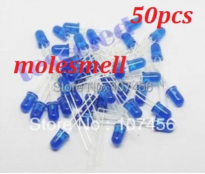 

50 шт. 5 мм синие ультра ярсветодиодный светодиодные диффузорные синие светодиодные лампы Новая бесплатная доставка 5 мм синие линзы светоди...