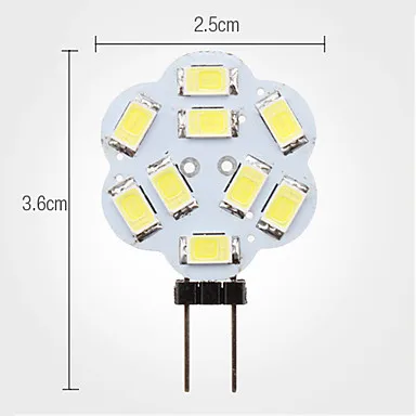 10 шт. LED G4 12 В 2 Вт 9* SMD5630 180LM теплый белый/белый светодиодные лампы G9 12 В