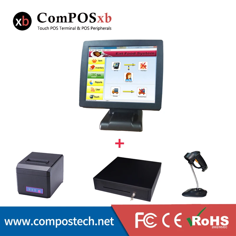 Китай горячие pos все в одном 15 ''резистивный сенсорный экран машина для toggery