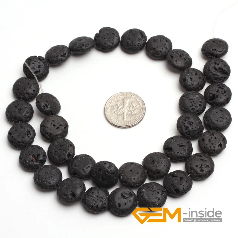 

12mm 16mm coin shape lava stone beads natural stone beads loose beads for jewelry making strand 15 inches ( 38 cm ) wholesale !