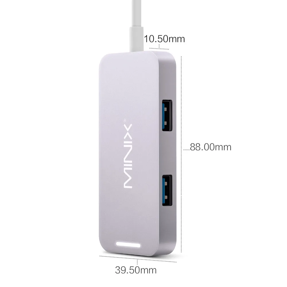 Адаптер MINIX NEO C Mini USB с мультипортами HDMI совместимый UHD (3840x2160) 30 Гц USB3.0 серый