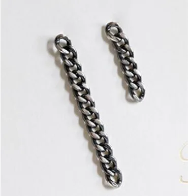 Antique Silver F. I. N. S ассиметричные Винтажные серьги из стерлингового серебра S925, модные ювелирные изделия, классические длинные серьги-цепочки для женщин, ювелирные изделия - Окраска металла: Antique Silver