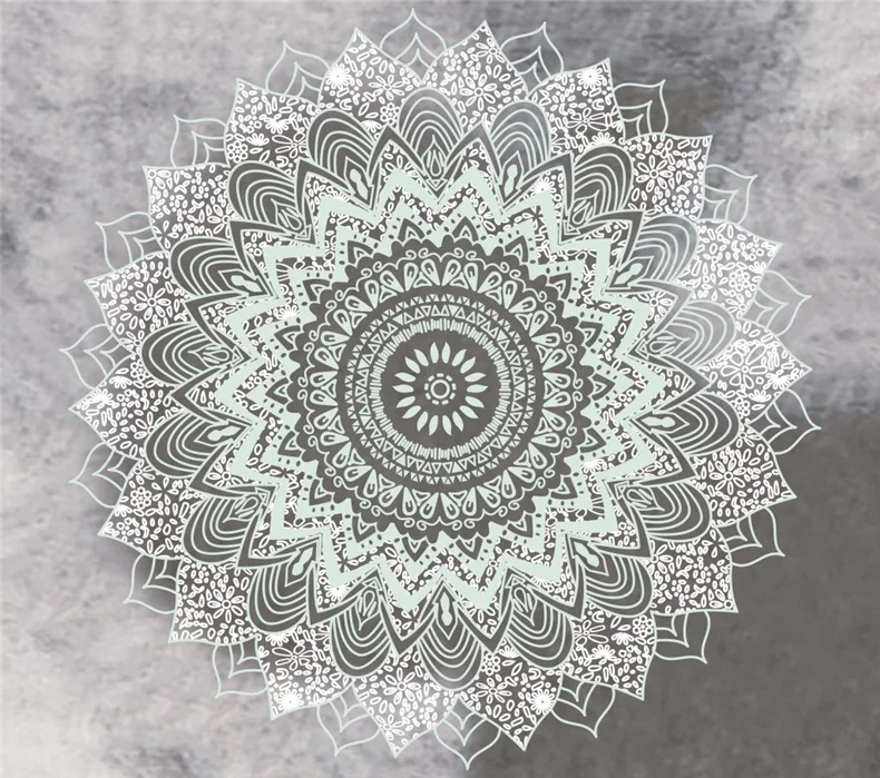 Hot Retro Gray Mandala Pattern Hanging Tapestry Soft Livingroom Wall Tapestry Home Art Polyester Tapestry Floor Carpet