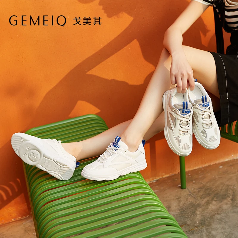 GEMEIQ 2019 Summer new joker white shoe The bear bottom recreational breathable mesh shoes for women's | Обувь