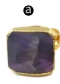 a WT-R216 ограненная жемчужина-кольца камни ювелирные изделия Jewelry ISES аметисты регулируемое кольцо с золотой Гальванизированный женщин ювелирные изделия в стиле "Бохо" - Цвет основного камня: a