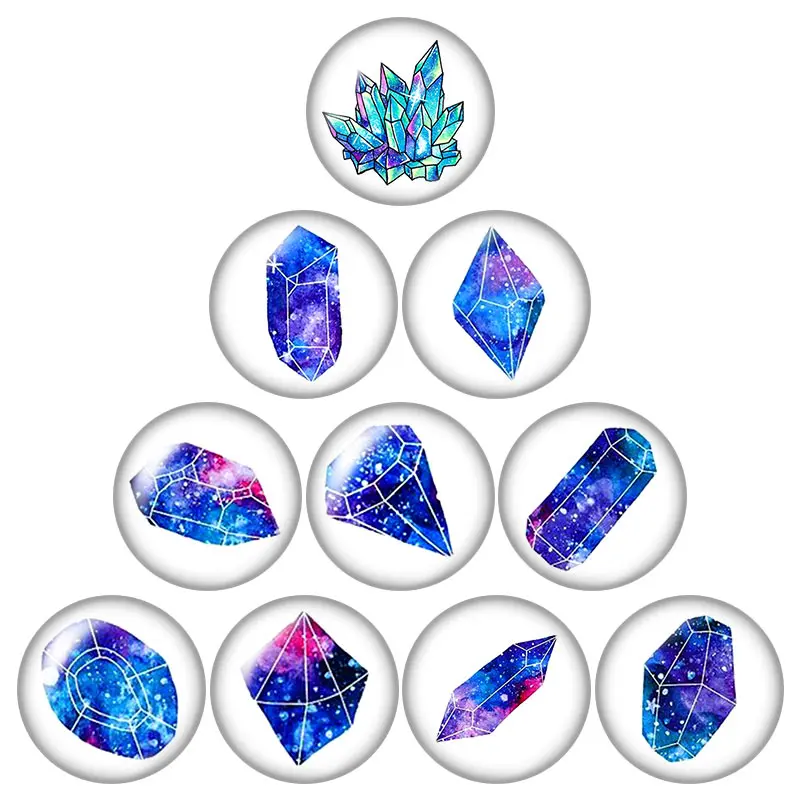 Камни Starry sky 10 шт. 12 мм/18 мм/20 мм/25 мм круглые стеклянные кабошоны для фото